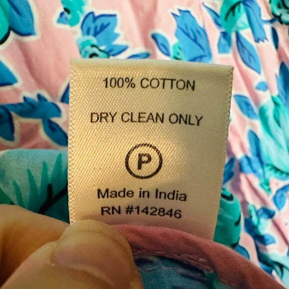 RHODE Women's Pink & Blue Floral Print Puff Sleeves Mini Dress Size Medium - Picture 11 of 16